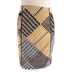 Maeve Anthropologie Womens Multi-Color Print Velvet Pencil Skirt Size 2